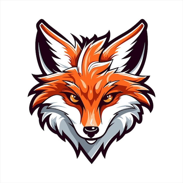 Vector fox mascotte logo sjabloon met witte achtergrond