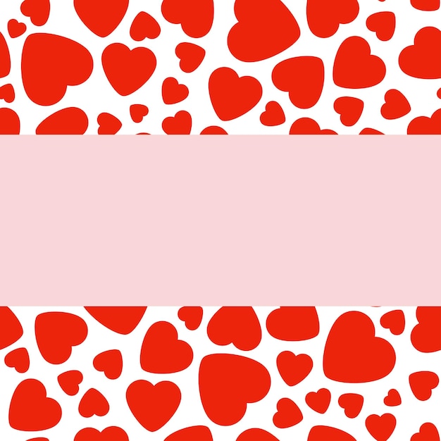 Vector frame met rood hart op roze achtergrond