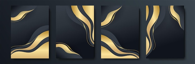 ヒップスターのためのテキストモダンアートグラフィックスのベクトルフレーム。ダイナミックフレームスタイリッシュな幾何学的な黒の背景にゴールド。デザイン名刺、招待状、ギフトカード、チラシ、パンフレットの要素