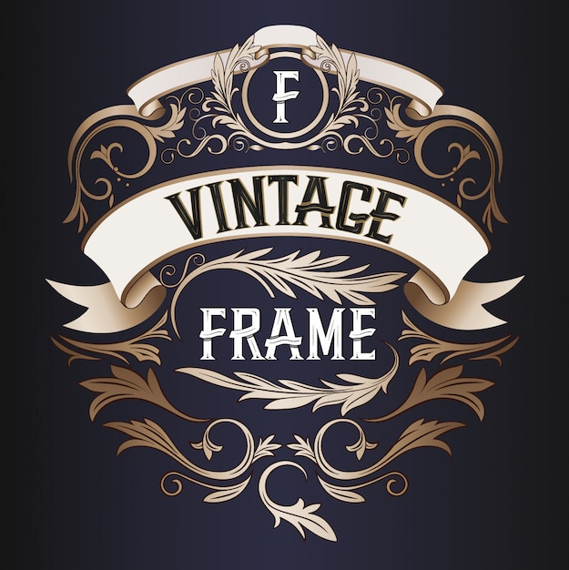 Vector frame - vintage tekstdecoratie. monogram