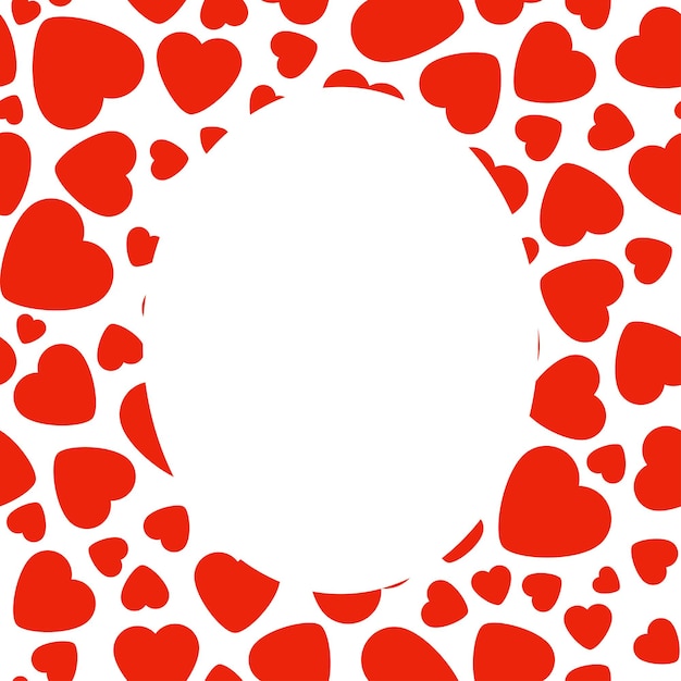 Vector Frame With Red Heart On White Background