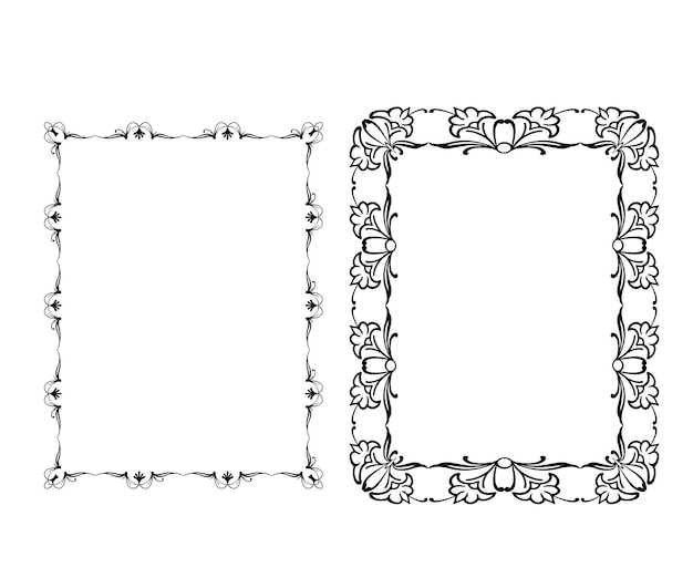 Векторные рамки черные на белом фоне