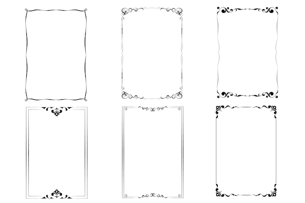 Vector frames black on a white background