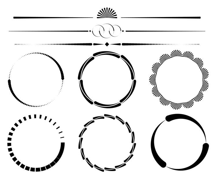Vector vector frames black on a white background