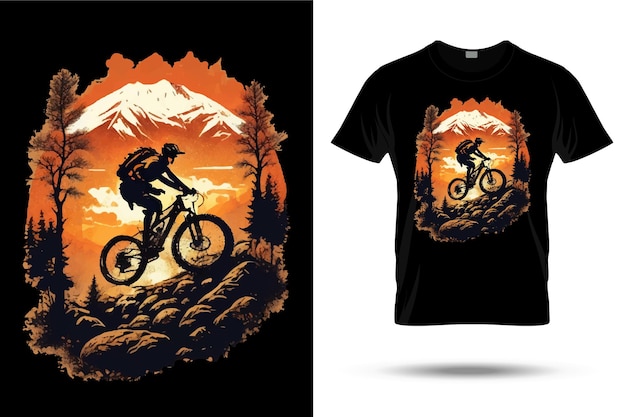 vector free biker mountain travelling tshirt