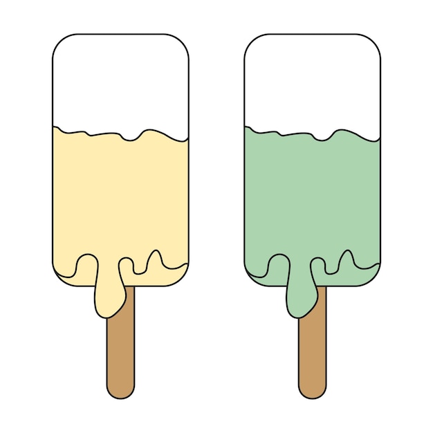 Vector free melting Ice Cream on a Stick