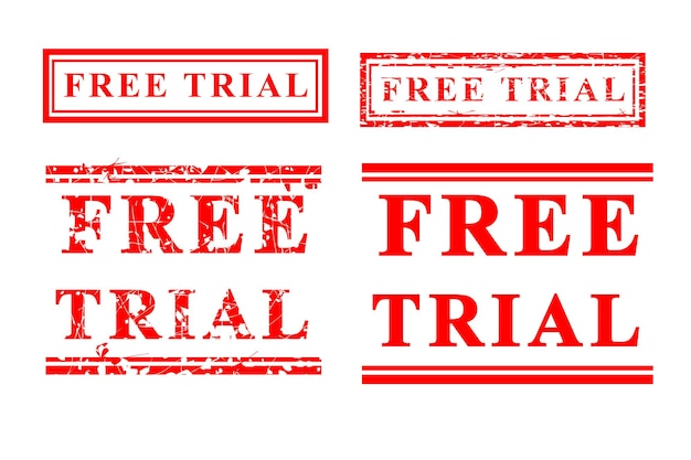 Vector vector free trial, red grunge rubber stamp