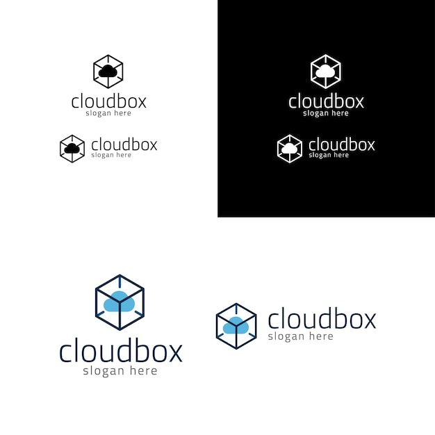 Vector free vector modern Cloud Box logo template