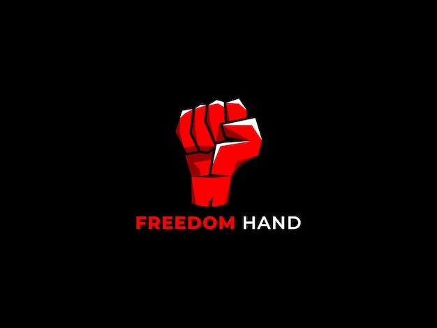 Disegno del logo vector freedom hand