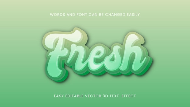 Vector vector fresh editable text effect design