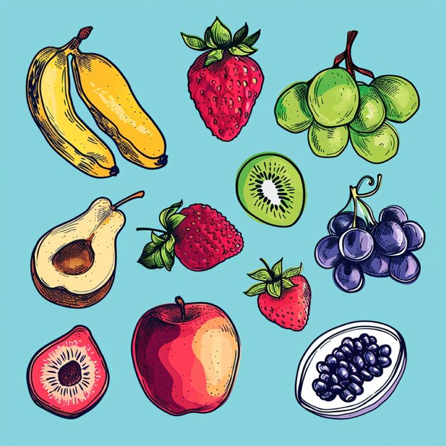 Vector fresh juicy fruit background