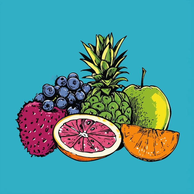 Vector vector fresh juicy fruit background