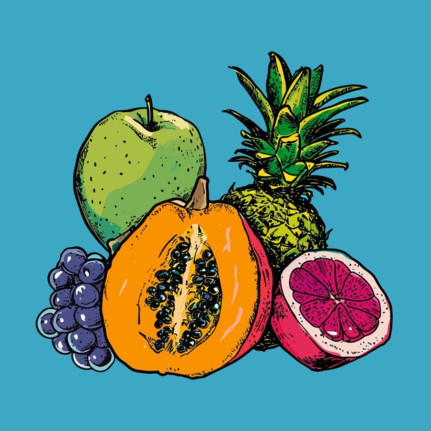 Vector vector fresh juicy fruit background