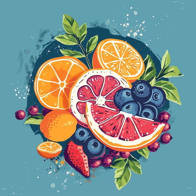 Vector vector fresh juicy fruit background