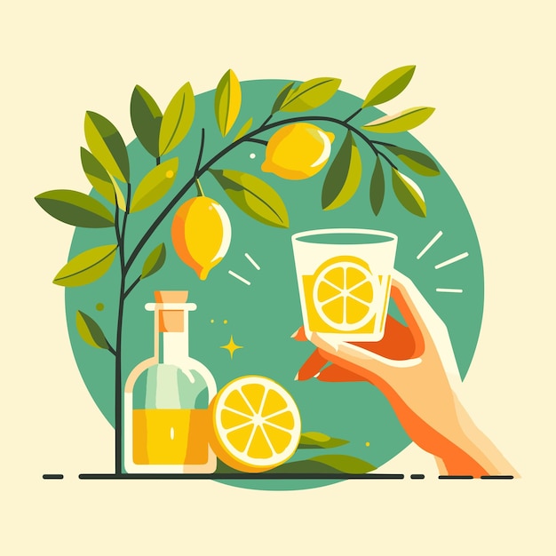 Vector vector fresh lime drink illustration post