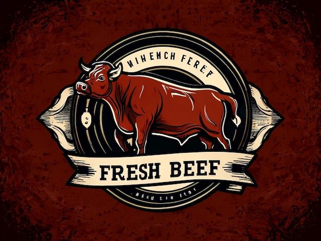 vector Fresh meat premium beef logo isolated