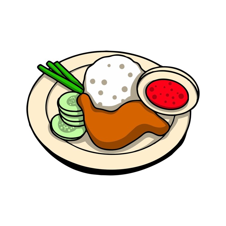Vector vector fried chicken with chili sauce