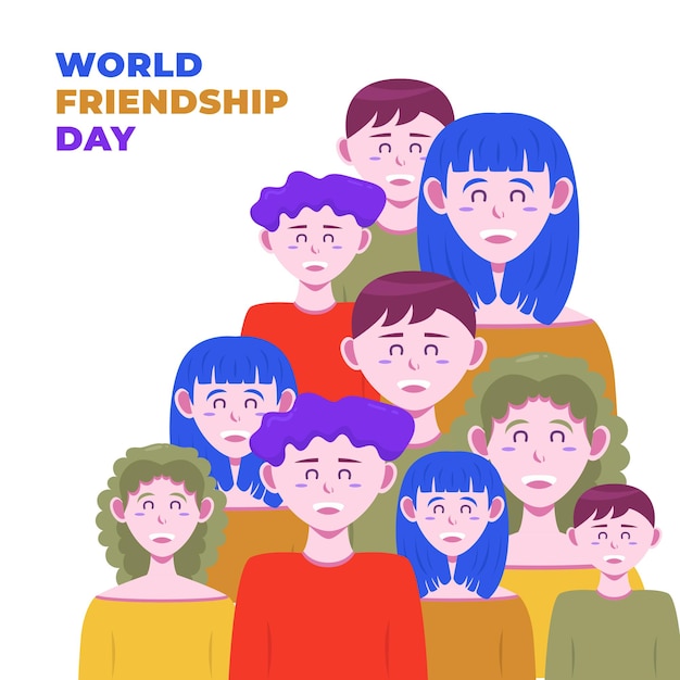 Vector friendship day background with best friends