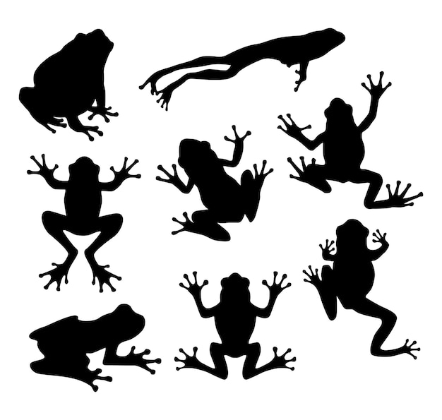 Vector vector frog toad river animal silhouette