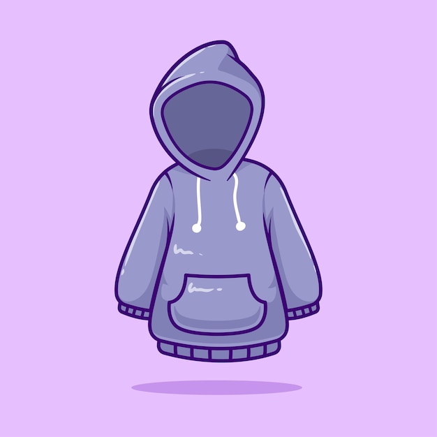 Vector vector front of purple hoodie isolated