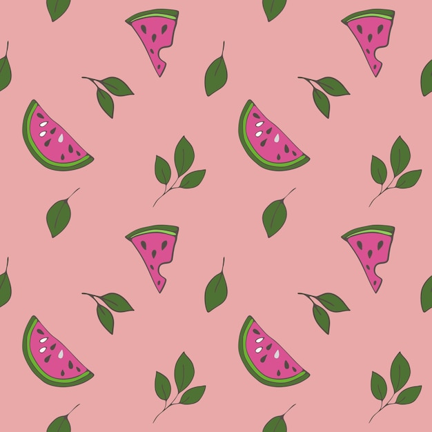 Vector fruit seamless pattern Juicy watermelon. Cardboard Juice box.