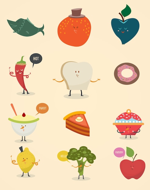 Vector vector fruits design set