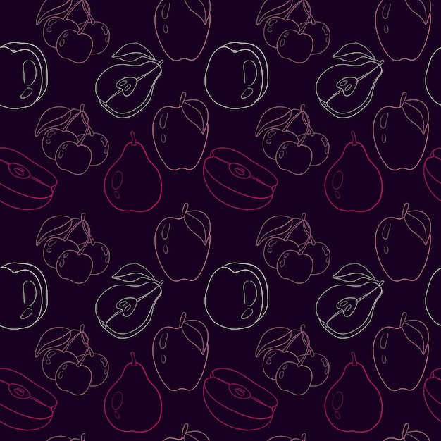 Vector fruits pattern fruits seamless background