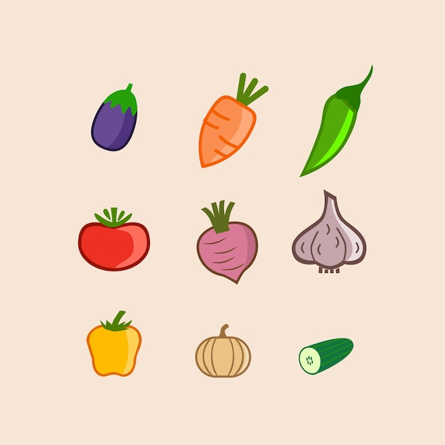 vector fruits set on white