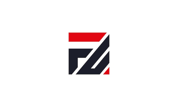 Vector FU brief logo ontwerpsjabloon UF brief logo ontwerp met zwarte en rode kleuren