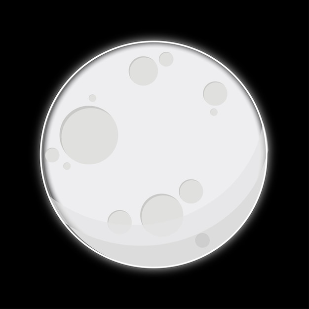 Vector of a full glowing moon