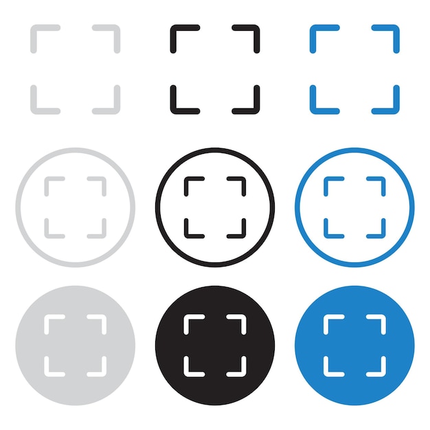 vector full screen icon in three styles