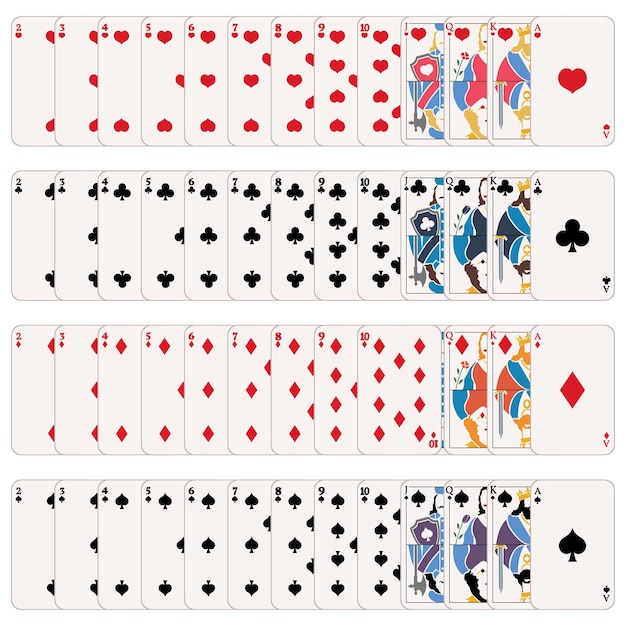 Vector vector full set of playing cards 52 cards