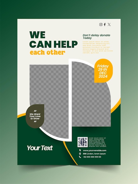 Vector fundraising poster template