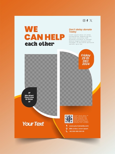 Vector fundraising poster template