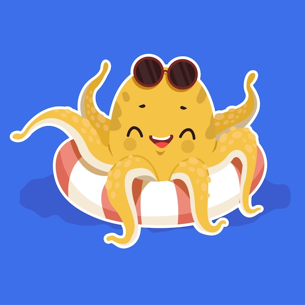 Vector vector funny octopus character