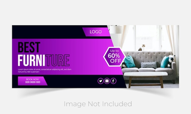 Vector furniture face book cover page template