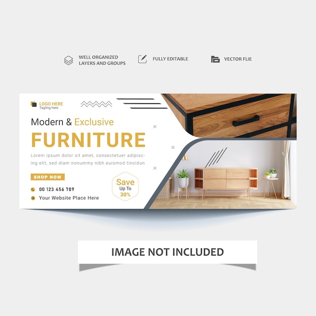 vector furniture sale banners template with photo