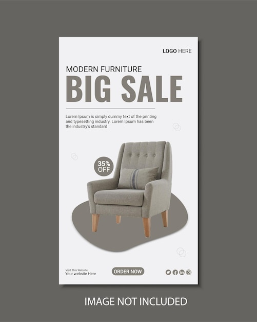 Vector furniture sale instagram and facebook story template design
