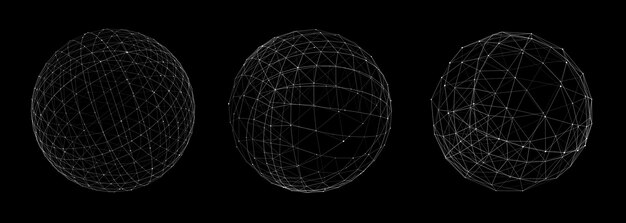 Vector vector futuristic sphere of particles and lines network connection big data abstract technology background