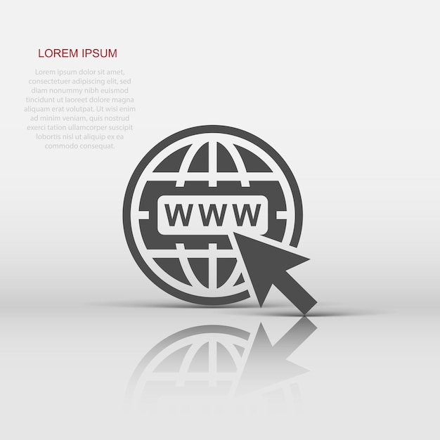 Vector ga naar web pictogram in platte stijl Globe wereld teken illustratie pictogram WWW url bedrijfsconcept