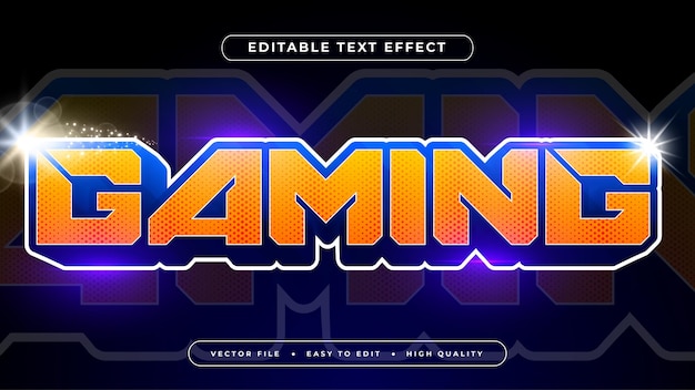 vector game3d editable text effect blue gradation pink modern futurist neon style