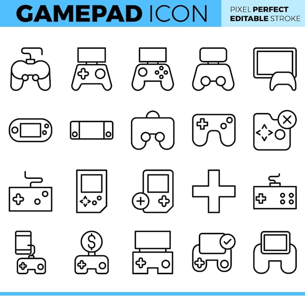 Vector Gamepad-pictogramreeks