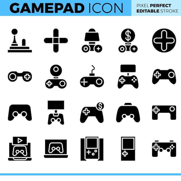 Vector vector gamepad-pictogramreeks