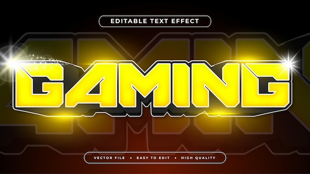 Vector gaming 3d tekst effect bewerkbaar tekst stijl effect met kleurrijk licht thema