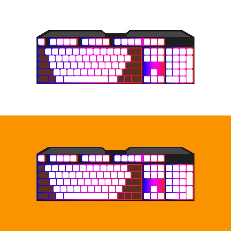 Vector vector gaming keyboard rgb red green blue