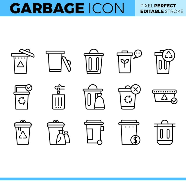 Vector vector garbage icon set