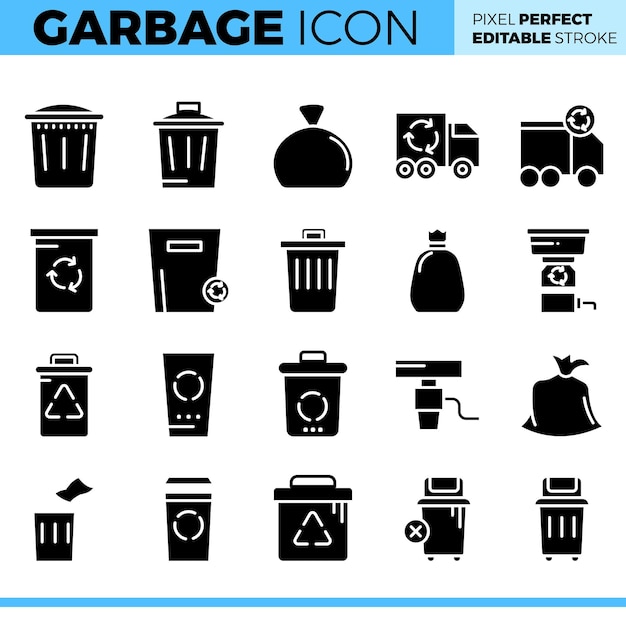 Vector vector garbage icon set