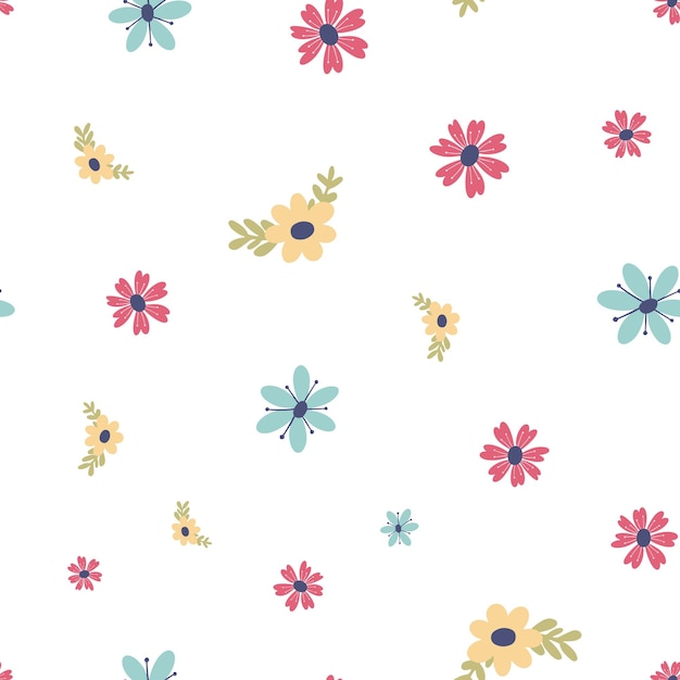 Vector garden flower seamless pattern design background for wallpaper and fabric