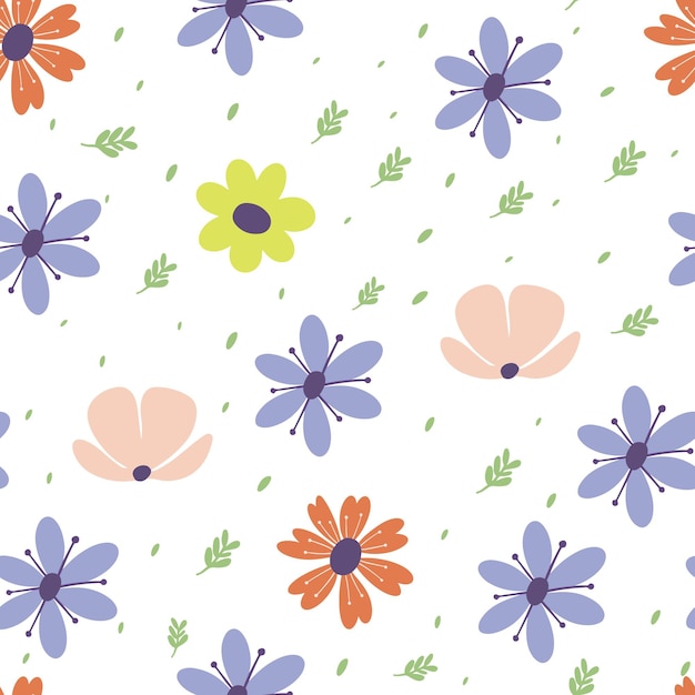 Vector garden flower seamless pattern design background for wallpaper and fabric