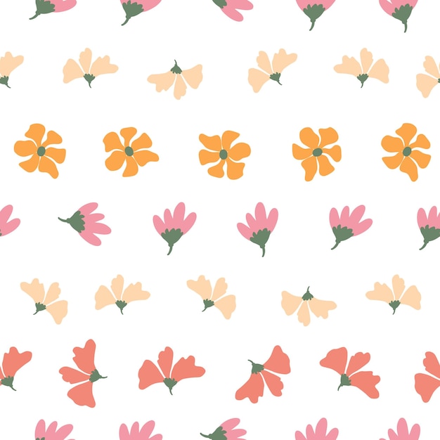 Vector garden flower seamless pattern design background for wallpaper and fabric